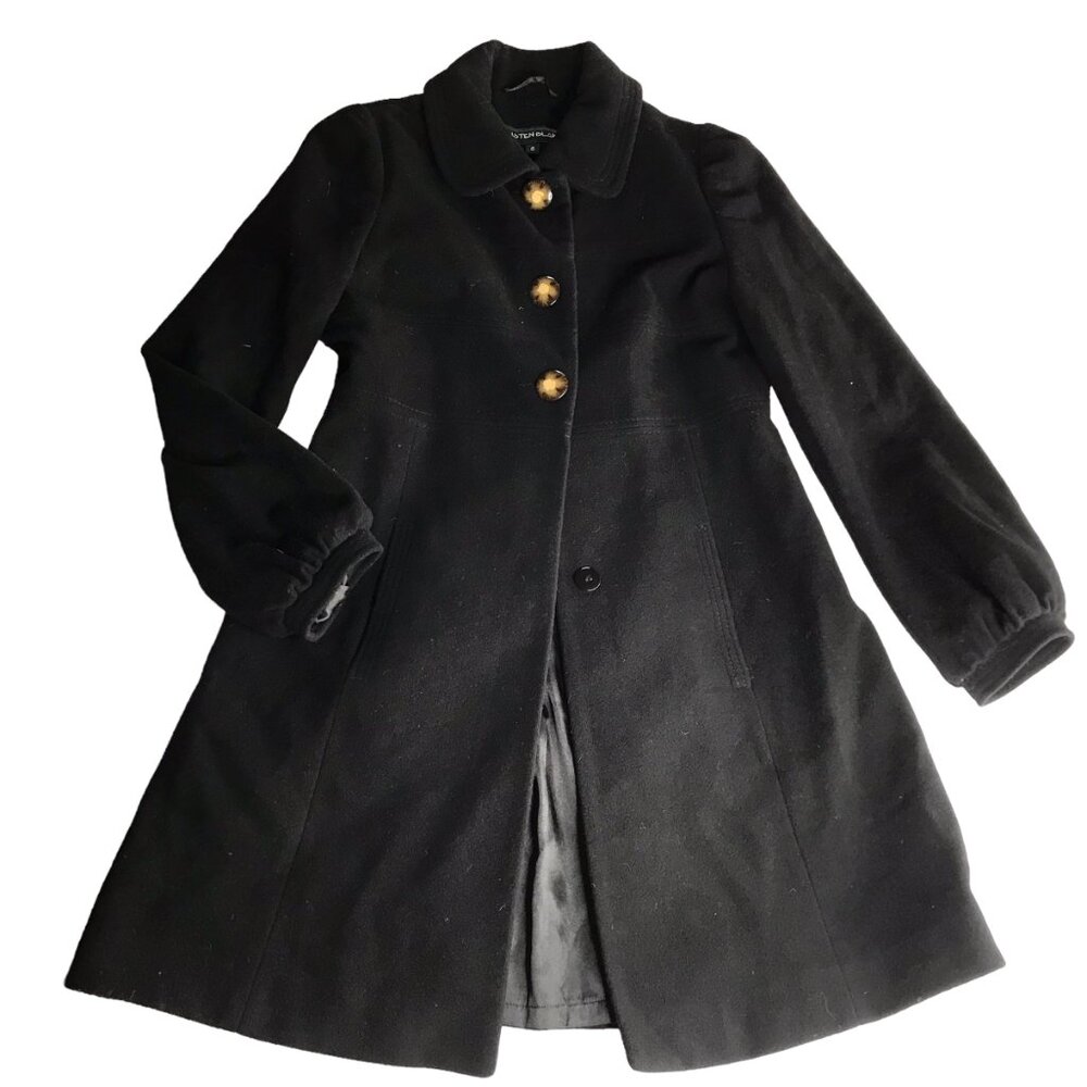 Kristen Blake Wool & Cashmere Peacoat Pea Coat Black, Size Women's 6, Vintage